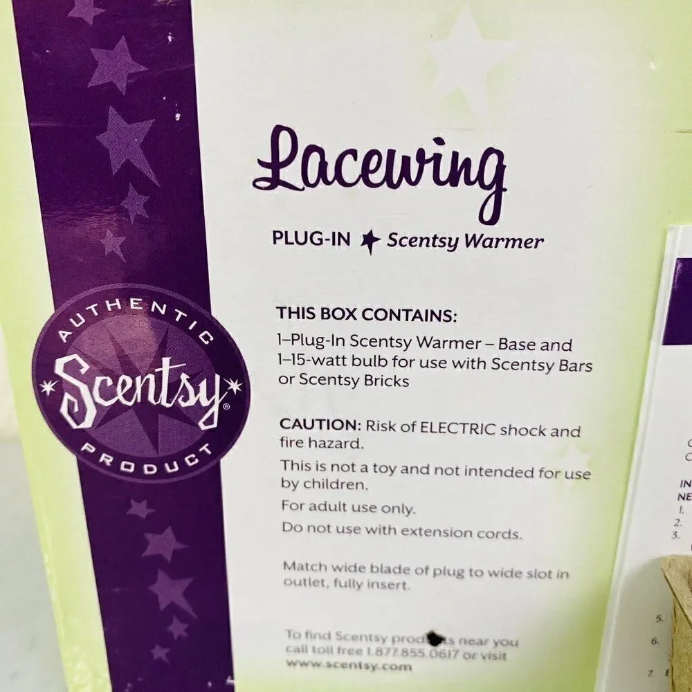Scentsy Lacewing Plug In Warmer Retired Sunlit Morning Butterfly
